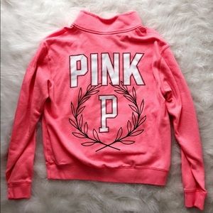 vs pink half zip pullover